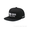 Chapeau Snapback brodé 3D noir